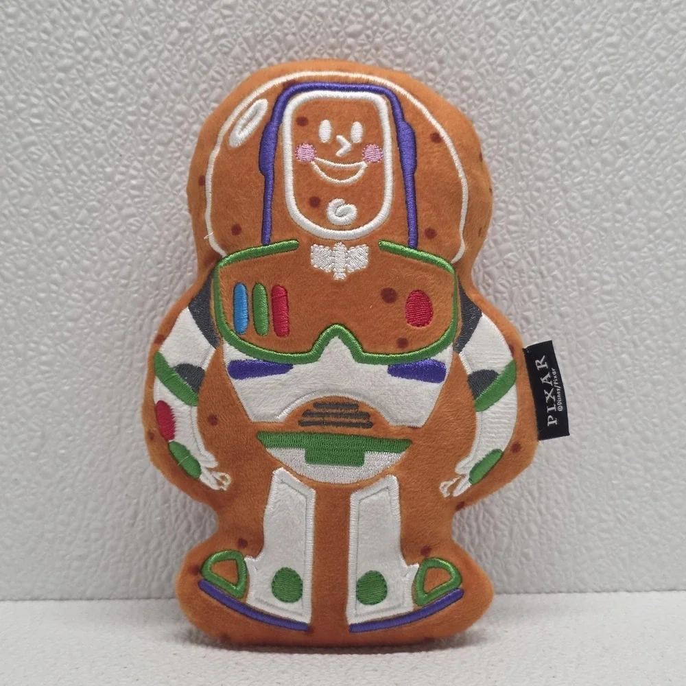 Chewy Pixar Buzz Lightyear Gingerbread Cookie Squeak Plush Toy
